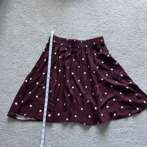 H&M brown and white polka dot skirt size 6.
